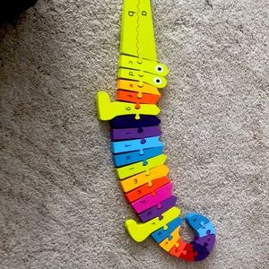 Wooden ABC alligator puzzle